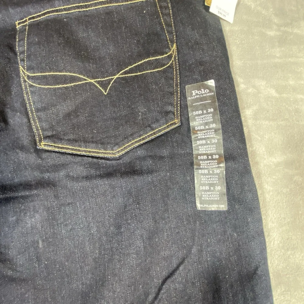 Polo Ralph Lauren Jeans 50/30 Hampton Relaxed Straight Dark Wash Denim New Tags‎